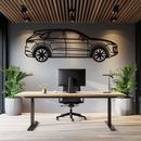 Porsche Cayenne Turbo Metal Wall Art – Luxury SUV Silhouette Decor with Rotating Wheels-KAFMEKA064