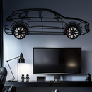 Porsche Cayenne Turbo Metal Wall Art – Luxury SUV Silhouette Decor with Rotating Wheels-KAFMEKA064