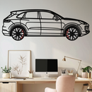 Porsche Cayenne Turbo Metal Wall Art – Luxury SUV Silhouette Decor with Rotating Wheels-KAFMEKA064