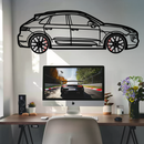 Porsche Macan GTS 95B Metal Wall Art – Luxury Performance SUV Silhouette with Rotating Wheels-KAFMEKA065