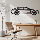 Porsche Panamera GTS 2023 Metal Wall Art – Luxury Sport Sedan Silhouette with Rotating Wheels-KAFMEKA066
