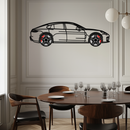 Porsche Taycan Turbo Cross Metal Wall Art – Electric Performance Silhouette with Rotating Wheels-KAFMEKA067