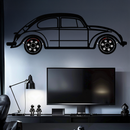 Volkswagen Beetle “Tosbiq” Metal Wall Art – Classic Bug Silhouette with Rotating Wheels-KAFMEKA068