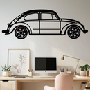 Volkswagen Beetle “Tosbiq” Metal Wall Art – Classic Bug Silhouette with Rotating Wheels-KAFMEKA068