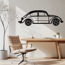 Volkswagen Beetle “Tosbiq” Metal Wall Art – Classic Bug Silhouette with Rotating Wheels-KAFMEKA068
