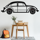 Volkswagen Beetle “Tosbiq” Metal Wall Art – Classic Bug Silhouette with Rotating Wheels-KAFMEKA068