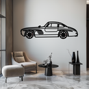 Mercedes 300 SL Metal Wall Art – Classic Gullwing Silhouette with Rotating Wheels ✨🏁KAFMEKA070