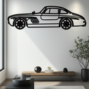 Mercedes 300 SL Metal Wall Art – Classic Gullwing Silhouette with Rotating Wheels ✨🏁KAFMEKA070