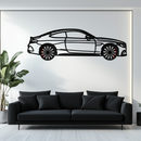 Mercedes C300 Coupe Metal Wall Art – Rotating Wheels Edition – Luxury Car Silhouette Decor for Home, Office & Garage - KAFMEKA074