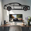 Mercedes C300 Coupe Metal Wall Art – Rotating Wheels Edition – Luxury Car Silhouette Decor for Home, Office & Garage - KAFMEKA074