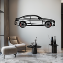 Mercedes C300 Coupe Metal Wall Art – Rotating Wheels Edition – Luxury Car Silhouette Decor for Home, Office & Garage - KAFMEKA074
