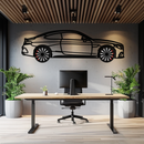 Mercedes C300 Coupe Metal Wall Art – Rotating Wheels Edition – Luxury Car Silhouette Decor for Home, Office & Garage - KAFMEKA074