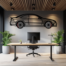 Mercedes CLK63 Metal Wall Art – Spinning Wheel Garage Decor for Car Enthusiasts - KAFMEKA076