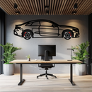 Mercedes E53 AMG Rotating Wheel Metal Wall Art – Luxury Coupe Silhouette Decor for Car Enthusiasts- KAFMEKA078