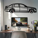 Mercedes E63 AMG Metal Wall Art – Rotating Wheels • Luxury Car Silhouette • Perfect Gift for Mercedes Lovers- KAFMEKA079