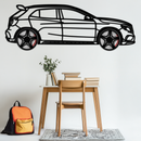 Mercedes GLA 45 Metal Wall Art – Rotating Wheel Car Silhouette Decor | Luxury Automotive Gift for Car Lovers- KAFMEKA080