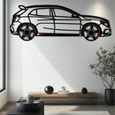 Mercedes GLA 45 Metal Wall Art – Rotating Wheel Car Silhouette Decor | Luxury Automotive Gift for Car Lovers- KAFMEKA080