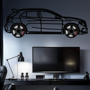 Mercedes GLA 45 Metal Wall Art – Rotating Wheel Car Silhouette Decor | Luxury Automotive Gift for Car Lovers- KAFMEKA080