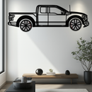 Ford F-150 Raptor Metal Wall Art with Rotating Wheels - 3D Interactive Truck Silhouette - Garage & Office Decor-KAFMEKA085