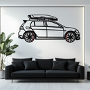 Volkswagen Golf R Spectrum Metal Wall Art – Rotating Wheels Car Silhouette Wall Decor, Unique Gift for Car Lovers-KAFMEKA090