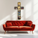 Sacred Cross Metal Wall Art – Christian UV Printed Religious Decor-KAFUVM011