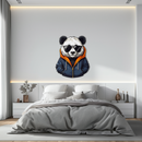 Cool Panda with Hoodie Metal Wall Art – Urban Animal UV Print Decor-KAFUVM001