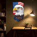 American Eagle Metal Wall Art – Patriotic UV Printed Decor-KAFUVM003