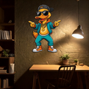 Hip Hop Duck Metal Wall Art – Funny UV Printed Urban Decor-KAFUVM004