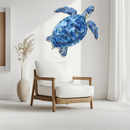 Blue Mosaic Sea Turtle Metal Wall Art – Ocean UV Decor-KAFUVM007