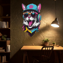 Cool Cat DJ Metal Wall Art – Street Style UV Decor-KAFUVM008