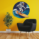 Astronaut Surfing Metal Wall Art – Space Wave UV Printed Decor-KAFUVM010