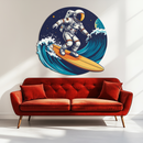 Astronaut Surfing Metal Wall Art – Space Wave UV Printed Decor-KAFUVM010