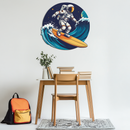 Astronaut Surfing Metal Wall Art – Space Wave UV Printed Decor-KAFUVM010