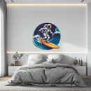 Astronaut Surfing Metal Wall Art – Space Wave UV Printed Decor-KAFUVM010