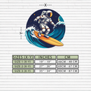 Astronaut Surfing Metal Wall Art – Space Wave UV Printed Decor-KAFUVM010