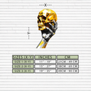 Gold Skull & Robot Hand Metal Wall Art – Futuristic UV Decor-KAFUVM013