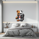 Cyborg Teddy Bear Metal Wall Art – Cool UV Printed Robo Decor-KAFUVM016
