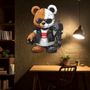 Cyborg Teddy Bear Metal Wall Art – Cool UV Printed Robo Decor-KAFUVM016