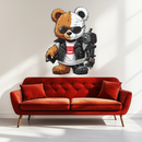 Cyborg Teddy Bear Metal Wall Art – Cool UV Printed Robo Decor-KAFUVM016