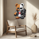 Cyborg Teddy Bear Metal Wall Art – Cool UV Printed Robo Decor-KAFUVM016