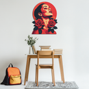 Red Rose Woman Metal Wall Art – Bold Feminine UV Printed Decor-KAFUVM017