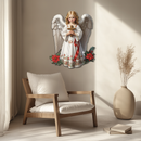 Christmas Angel Metal Wall Art – Holy Child UV Printed Decor-KAFUVM018