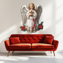 Christmas Angel Metal Wall Art – Holy Child UV Printed Decor-KAFUVM018
