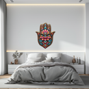 Mystic Hamsa Hand Metal Wall Art – Boho Evil Eye Decor-KAFUVM030