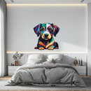 Colorful Geometric Puppy Metal Wall Art Decor-KAFUVM032