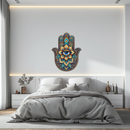Hamsa Eye Wall Art – Boho Evil Eye Metal Decor-KAFUVM036