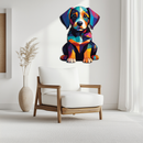 Colorful Geometric Dog Metal Wall Art – Bold Puppy Decor-KAFUVM038