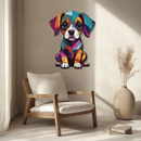 Geometric Puppy Metal Wall Art – Color Pop Dog Decor-KAFUVM039