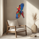 Colorful Parrot Metal Wall Art – Tropical Bird Decor-KAFUVM041