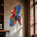 Colorful Parrot Metal Wall Art – Tropical Bird Decor-KAFUVM041
